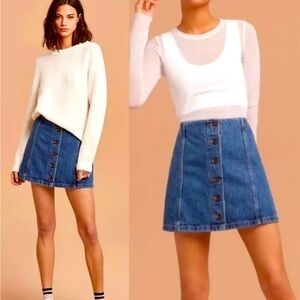 Wilfred FREE button up front denim skirt